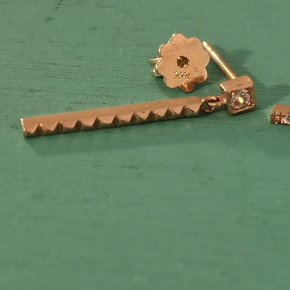 14K Rose Gold Dangle Unique Earrings Handmade In Korea (Brand: Julie Ok Jewelry) - Picture 3 of 6